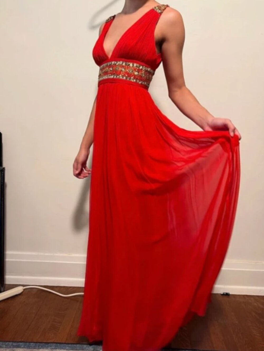 100% Silk Red Gown